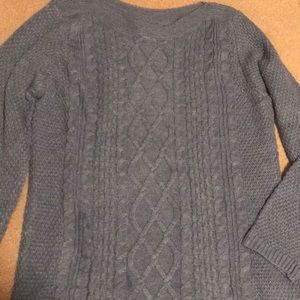 Blue cable knit sweater